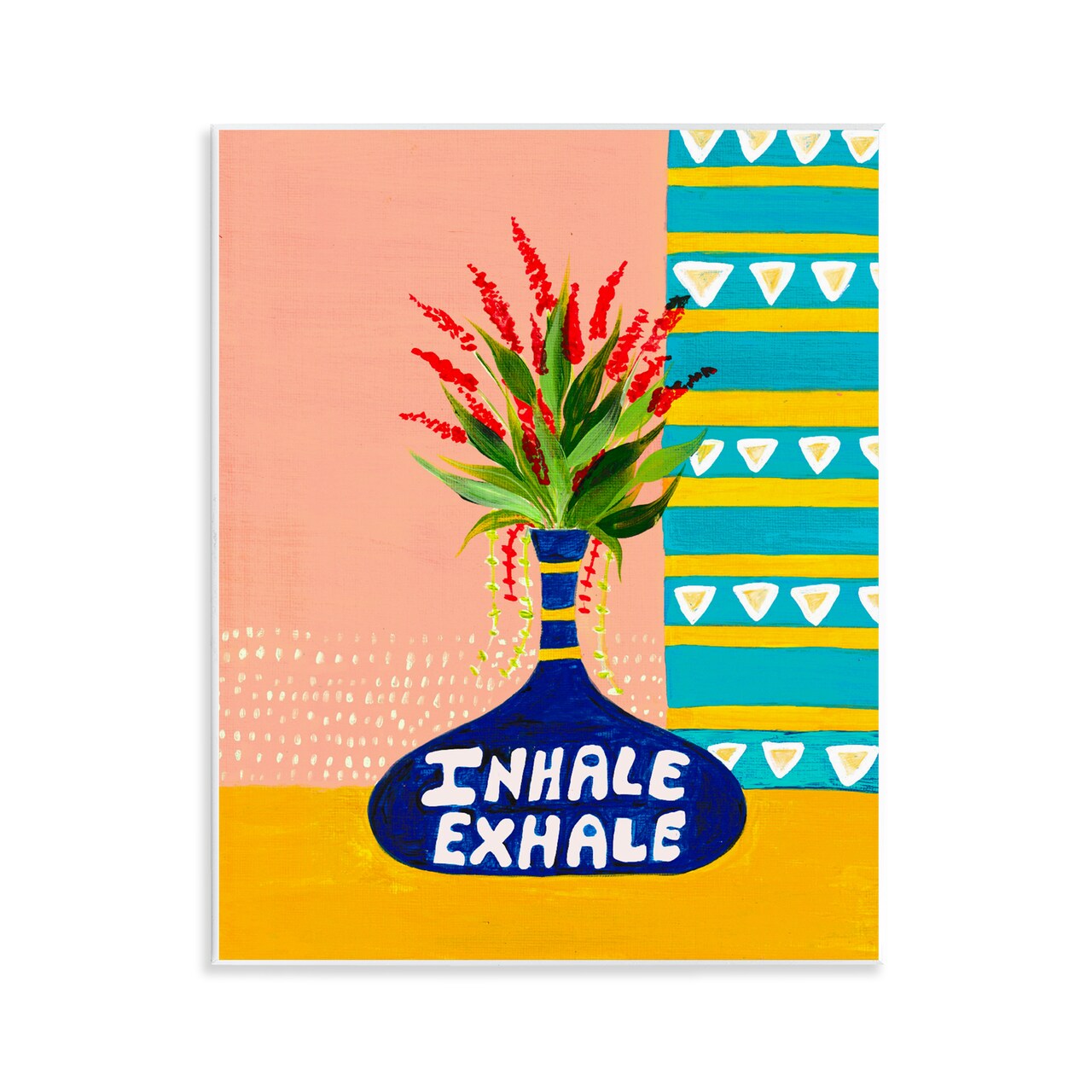 Stupell Industries Inhale Exhale Flower Vase Wall Plaque, design by Nabeela Rumi
